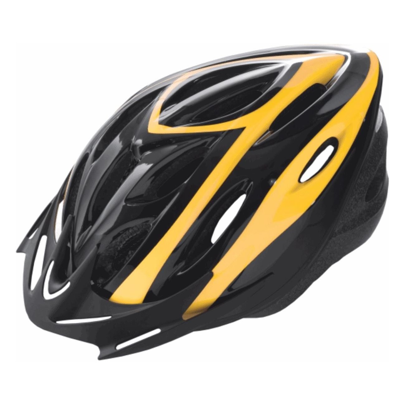 Casco Rider Out-Mould Nero/Giallo Taglia L 58-61cm per MTB e Strada con Ventilazione Ottimale e Visiera Removibile - 1 - Caschi 