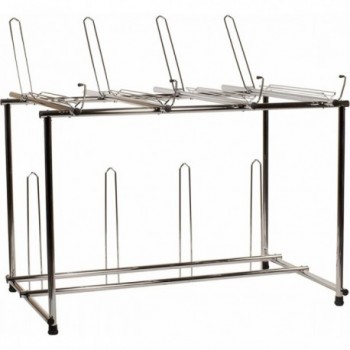 BiciSupport Bicycle Display for 8 Bikes, 2 Levels, Silver, 180x168x120 cm - 1