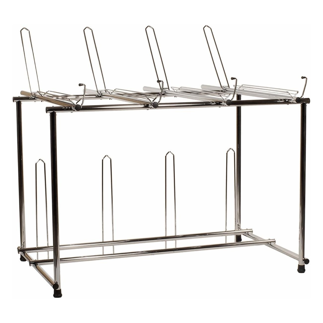 BiciSupport Bicycle Display for 8 Bikes, 2 Levels, Silver, 180x168x120 cm - 1