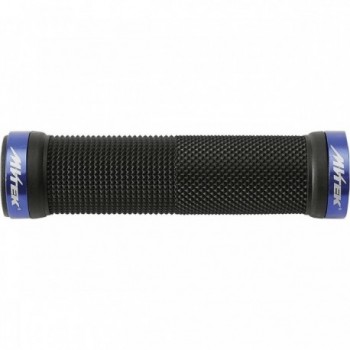 MTB Rubber Anti-Slip Grips with Double Locking Blue/Black - MVTEK - 1