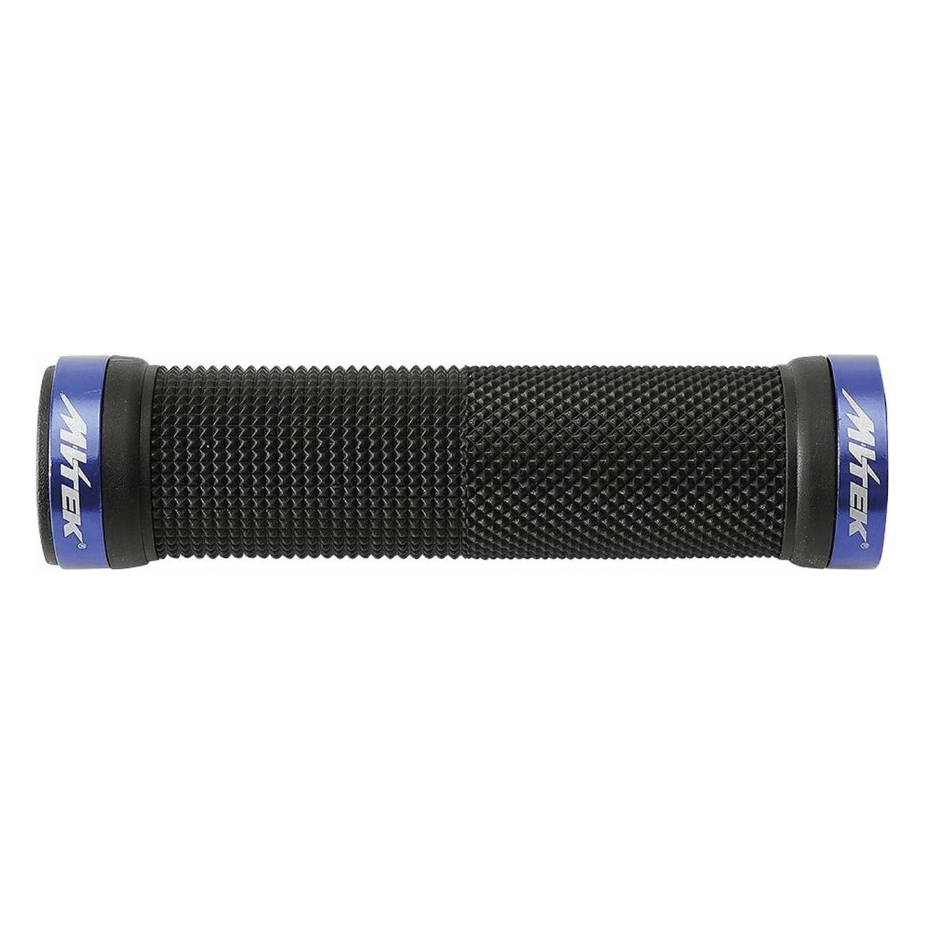 MTB Rubber Anti-Slip Grips with Double Locking Blue/Black - MVTEK - 1