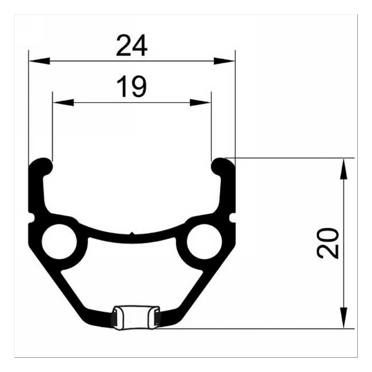 Aro MTB Remerx L-719 28/29' de Aluminio Negro, 32 Agujeros, V-Brake - 2