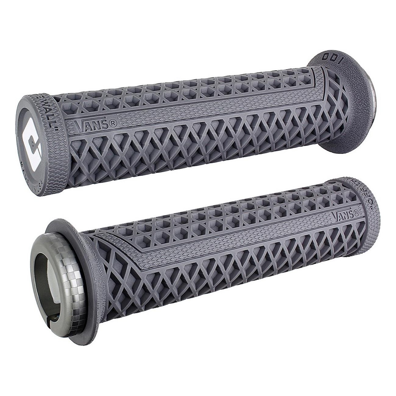 ODI Vans V2.1 Lock-On Grips Graphite with Grey Clamps 135mm for BMX and MTB - 1