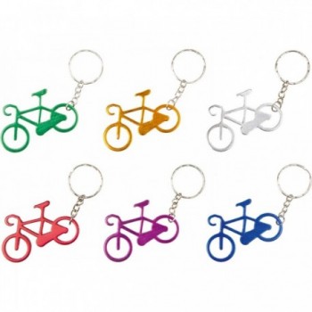 Set of 12 Aluminum Keychains with Bicycle Design, Assorted Colors - 1