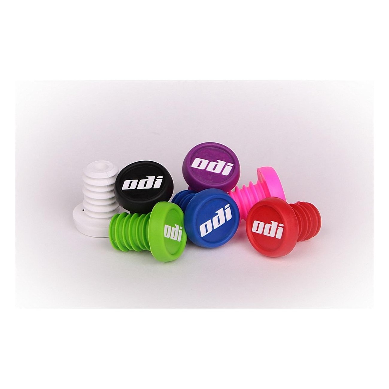 ODI Black BMX End Plugs with Logo - Pair - 1