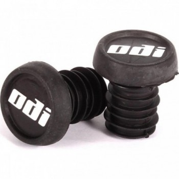 ODI Black BMX End Plugs with Logo - Pair - 2