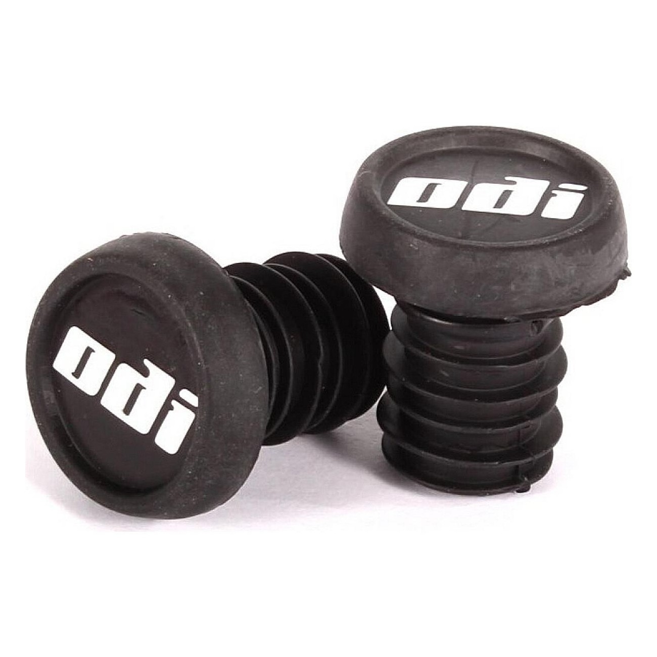 ODI Black BMX End Plugs with Logo - Pair - 2