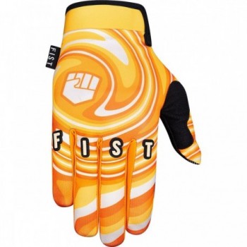 70's Swirl Orange and Black Boxing Gloves - Size S, Lightweight Design & Touch Screen - 1