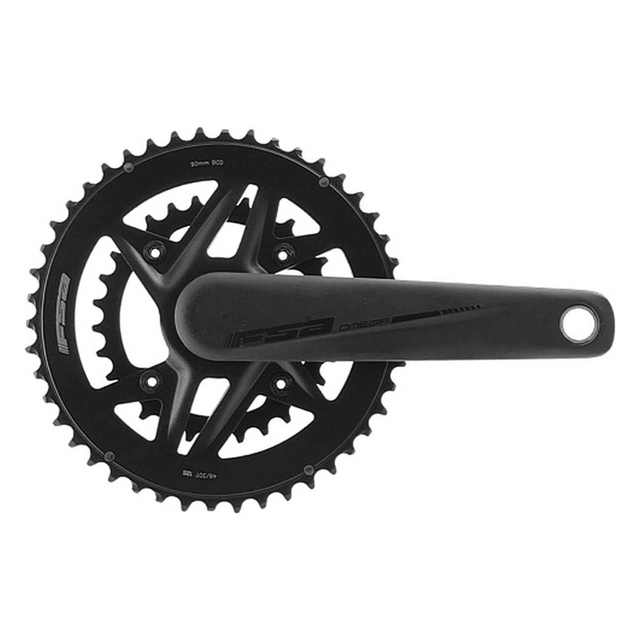 Omega Modular MegaExo19 Crankset 2x12v 46x30D 172.5mm Black Road Bike - 1