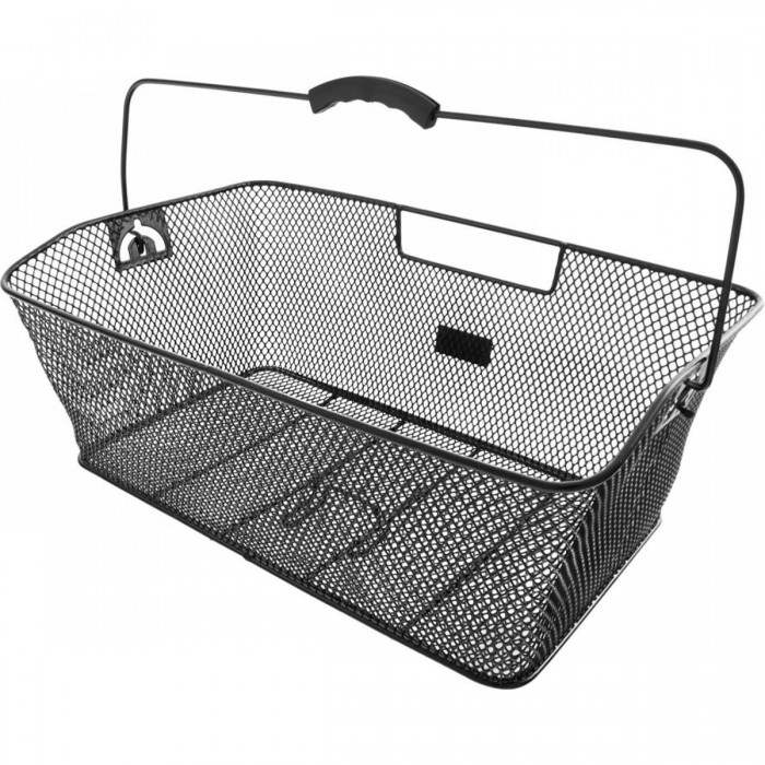 M-Wave Black Steel Luggage Basket with Ergonomic Handle 51x30x20cm - 1