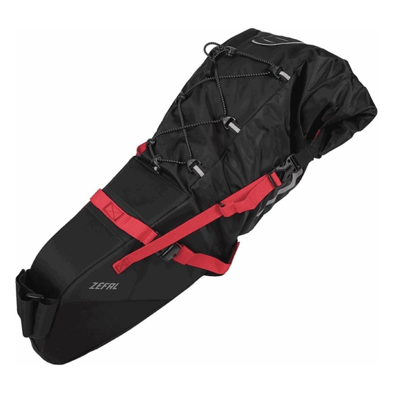 Bolsa de Sillín Z Adventure R17 Impermeable 8-17L Negra Roja para Ciclistas - 1