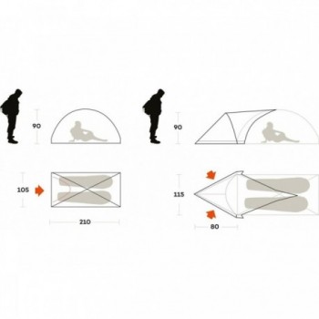 Tente Extreme 2 places orange Dome imperméable pour expéditions - 5