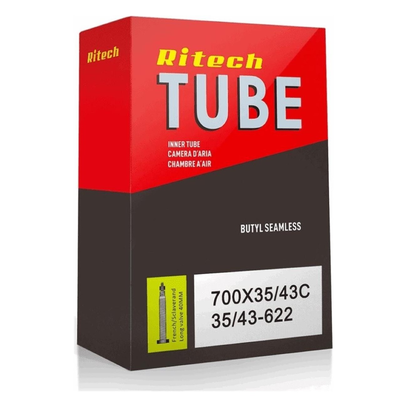 Ritech 700x35/43 Inner Tube with 40mm Presta Valve for 28' Bikes - 1