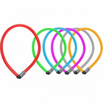 Candado de Combinación ABUS con Cable de Acero 6x550 mm, Colores Variados - 1