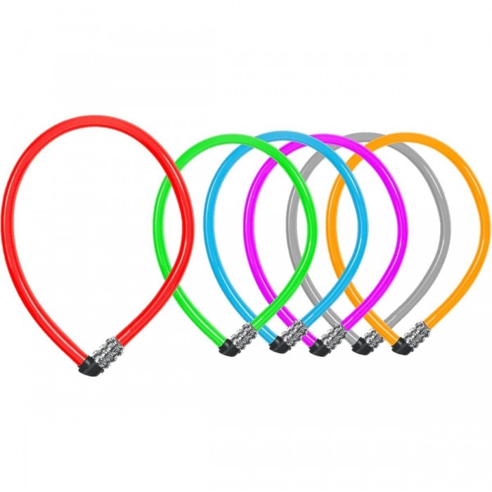 Candado de Combinación ABUS con Cable de Acero 6x550 mm, Colores Variados - 1