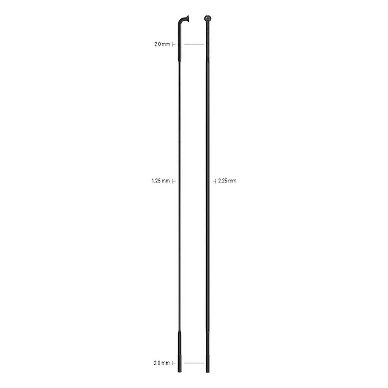 Rayos CX-Sprint Inox J-Bend 226mm Negros - Paquete de 4 Piezas - 1