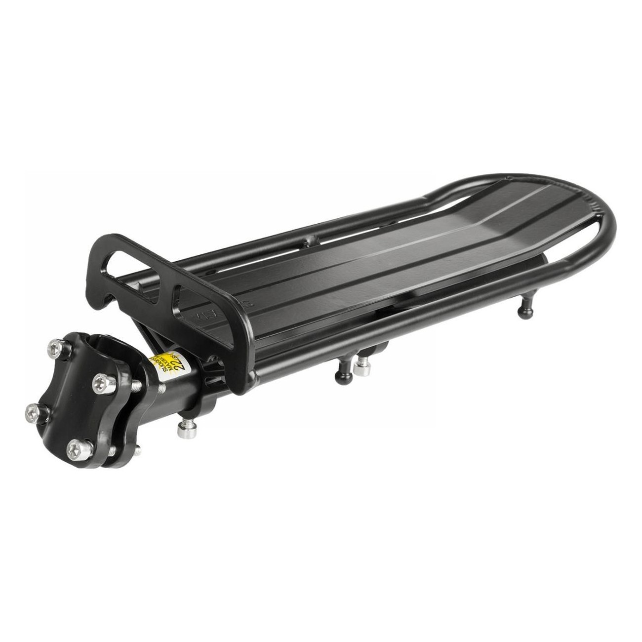 Porte-bagages de tige en aluminium noir avec plateforme coulissante, 10kg max - 1