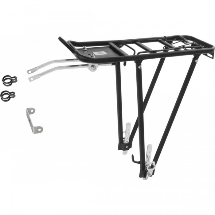 Adjustable Black Aluminum Bike Rack for 26/28'' Bikes with Reflector Support - 1