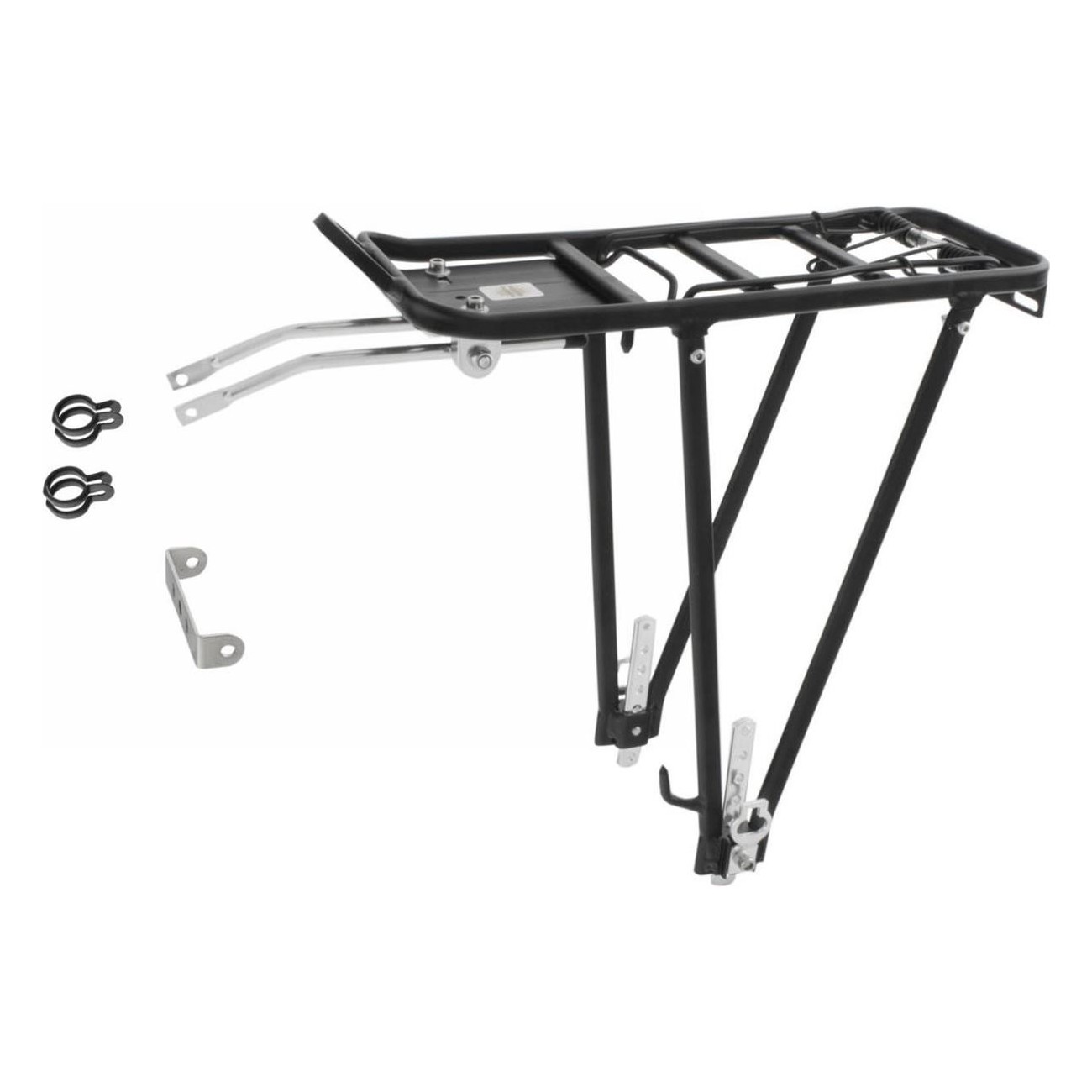 Adjustable Black Aluminum Bike Rack for 26/28'' Bikes with Reflector Support - 1