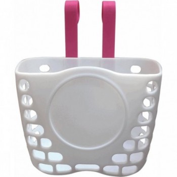 Junior Bike Basket in White Plastic 18x12x15 cm with MVTEK Handlebar Mount - 1