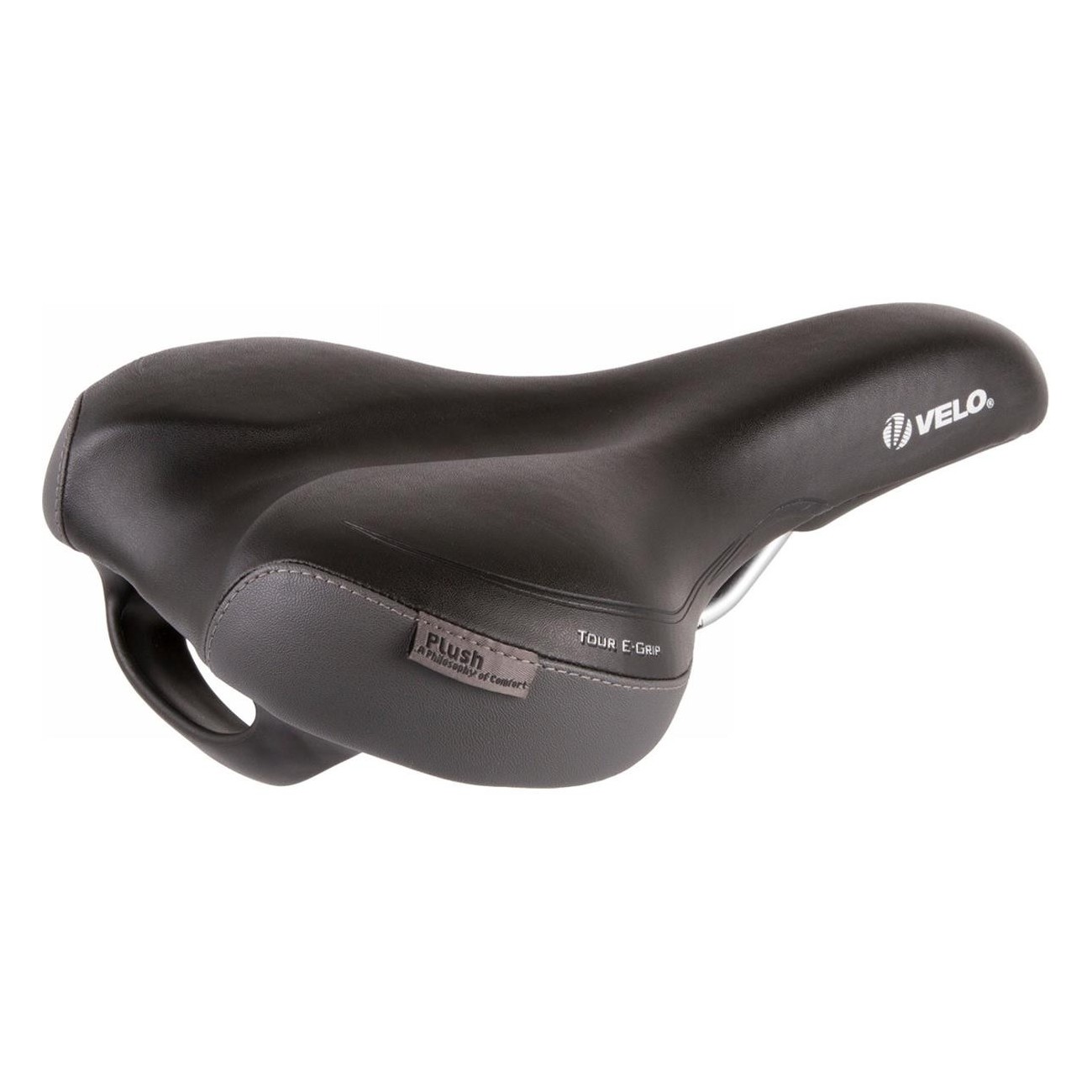 VELO Plush Tour E-Grip Sattel Herren 287x190 mm Schwarz mit Griff - 1