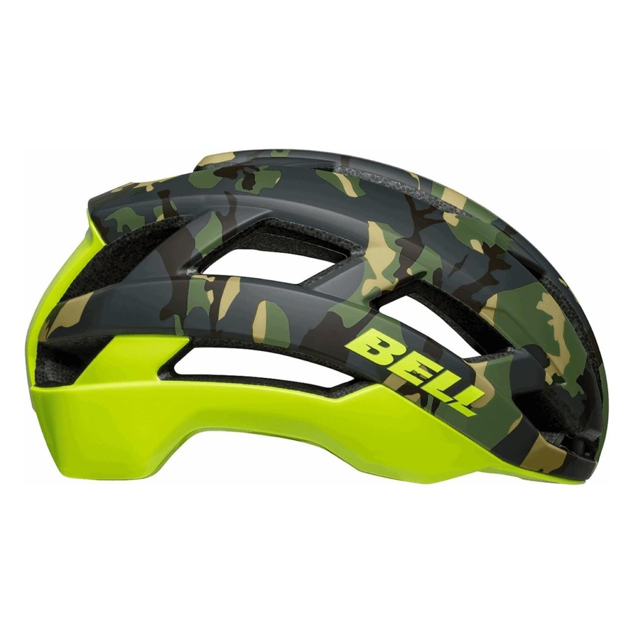 Falcon XR MIPS Camo/Yellow Helmet with LED Light, Size 58-62 cm - 1