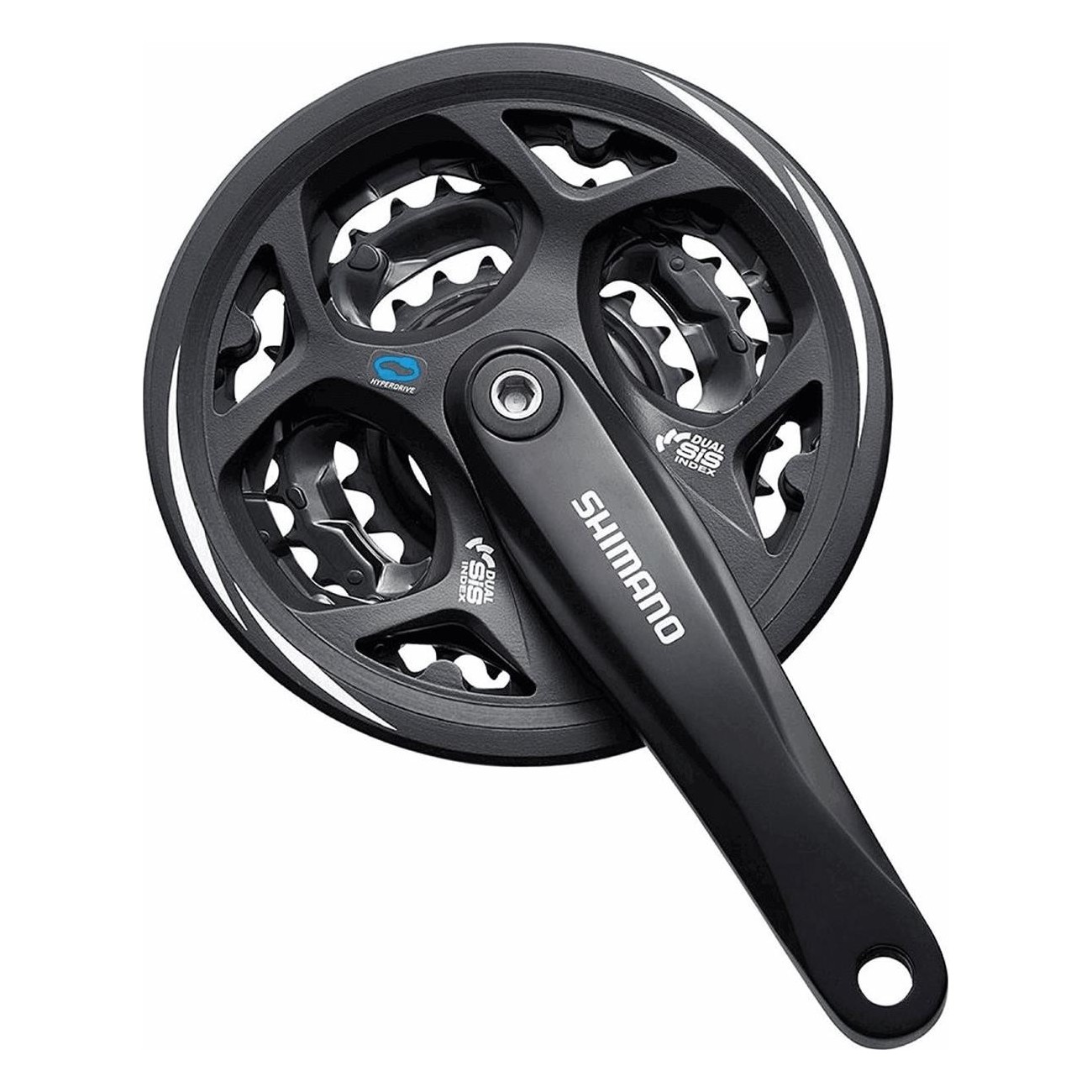 Bielas Shimano Altus M311 3x8V 42/32/22 Negro con Pedalier 170mm y Cubrecadenas - 1