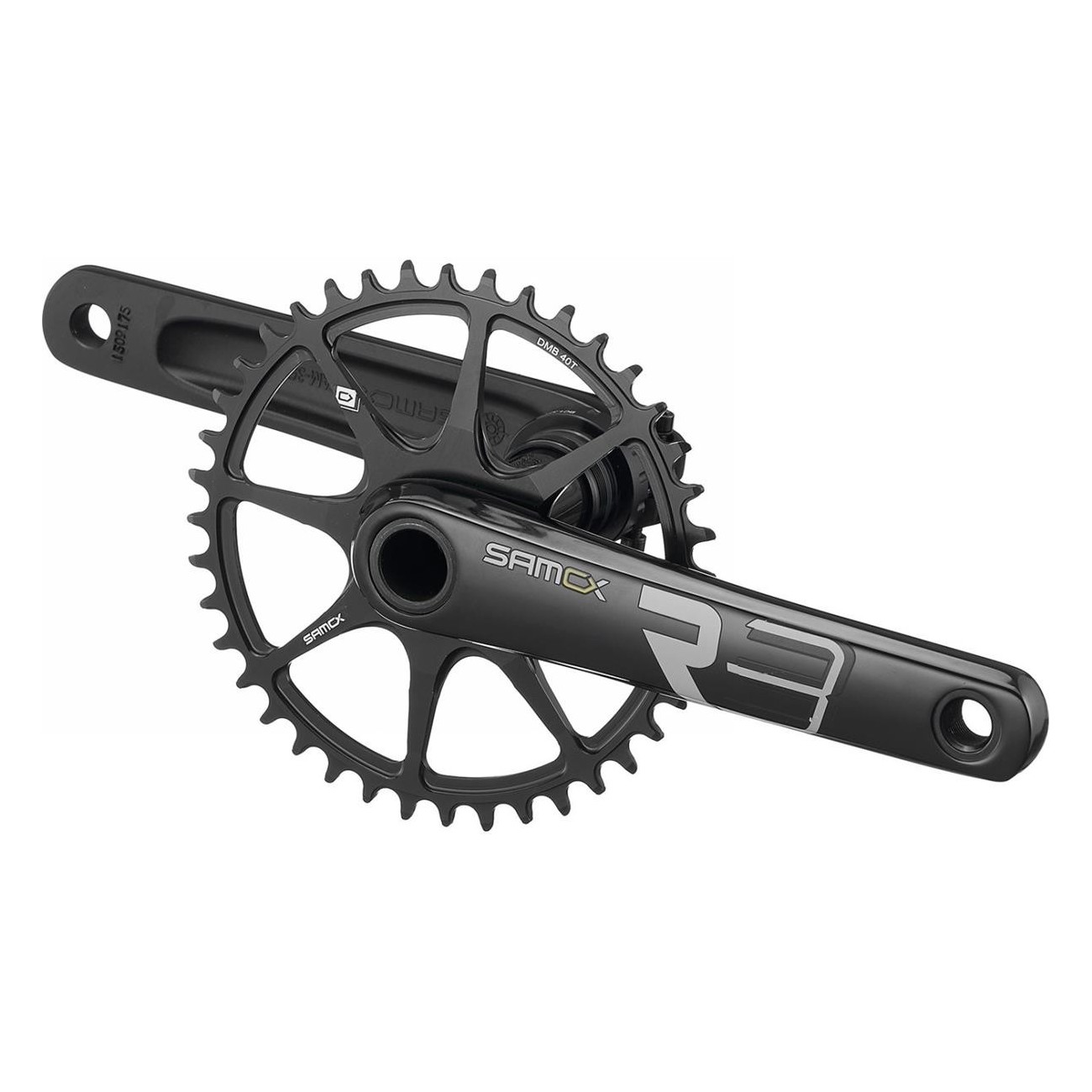 Samox 175mm Black Matte Aluminum Crankset 40T for Single Speed Bike - 1