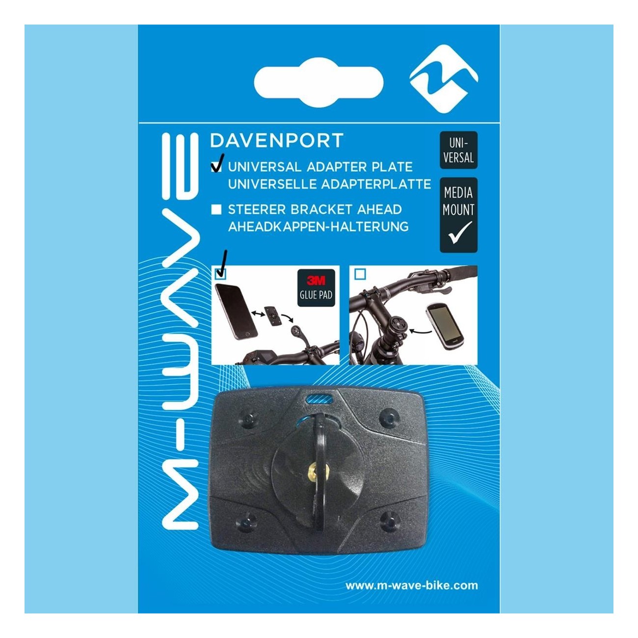 Universal Davenport Plug Mount Plate for Garmin Support, Black - 4