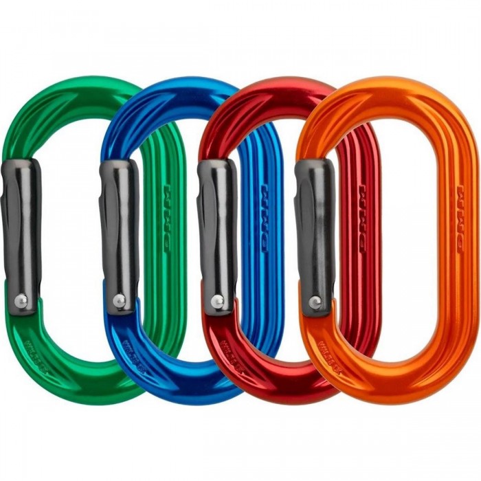 Set of 4 Compact Oval Carabiners Treemagineers Tech-Table-Snapgates - Assorted Colors, 200g - 1