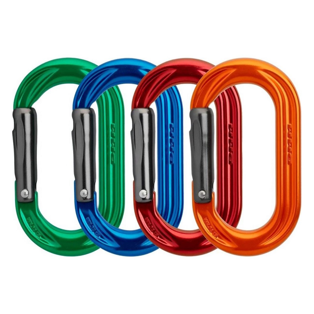 Set of 4 Compact Oval Carabiners Treemagineers Tech-Table-Snapgates - Assorted Colors, 200g - 1