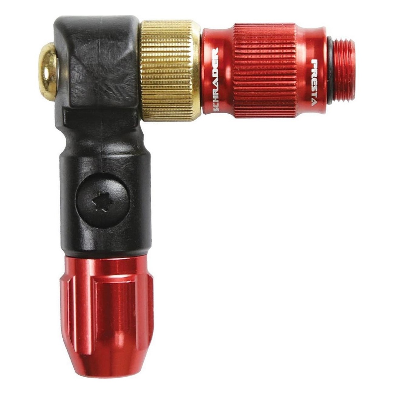 Lezyne ABS-1 Pro HP Pump Head in Red Aluminum for Presta and Schrader - 1