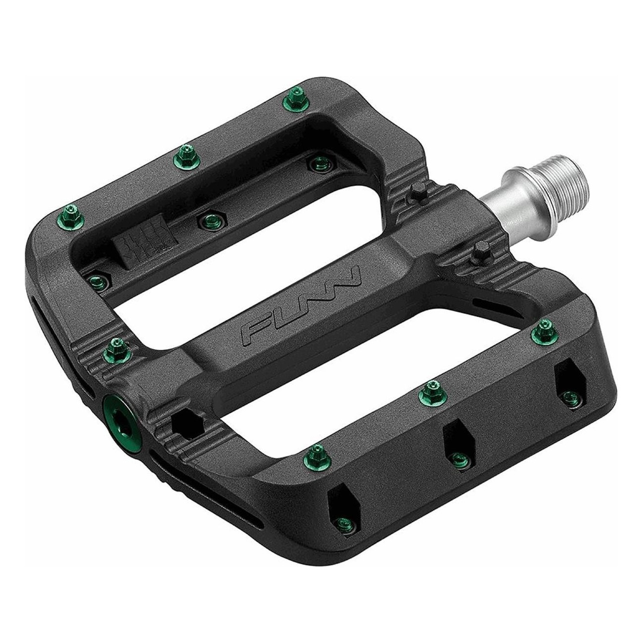 Black Magic Pedal in Black Thermoplastic with Green Pin 103x98x17mm - 1