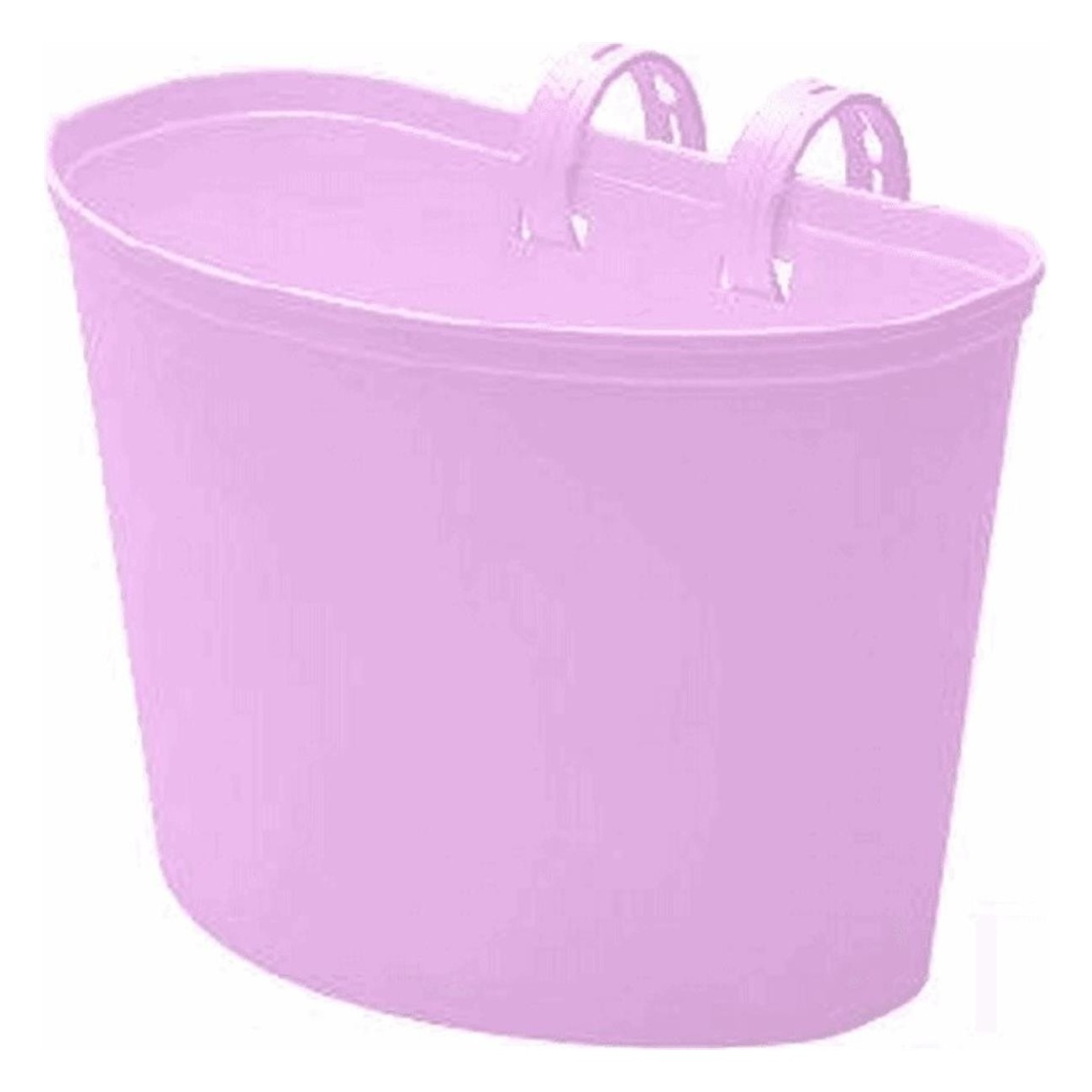 Junior Bike Basket in Pink Plastic 20x11x14 cm with Strap and Bracket - 1