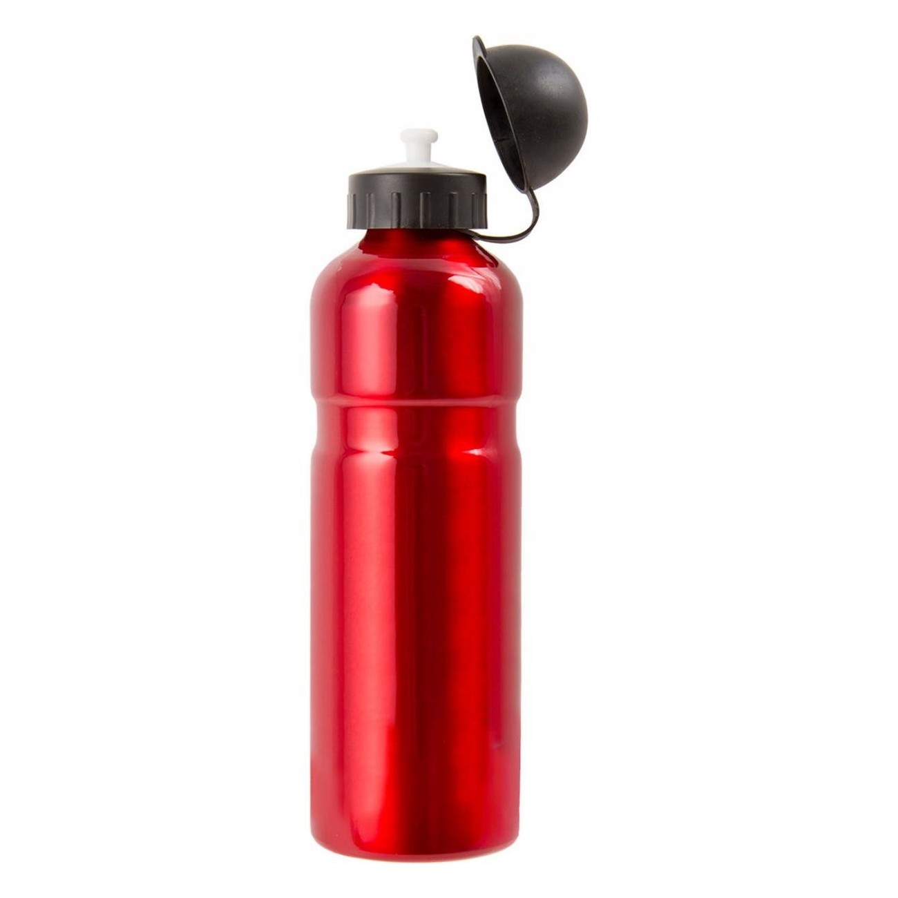 Bouteille en aluminium rouge 750ml avec bouchon noir et certification TÜV - 1