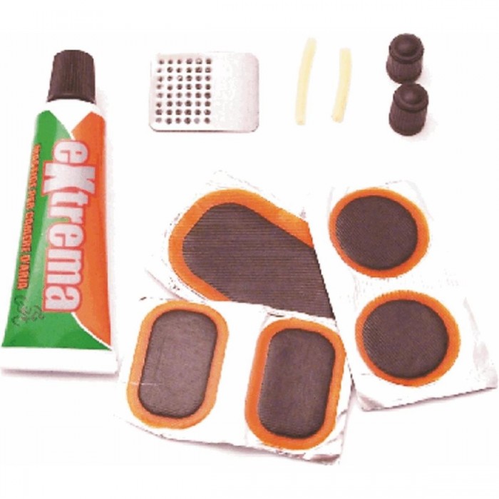 Kit de Réparation de Base avec Patches Vulcanisés superB - Complet avec Mastic, Grattoir et Caoutchouc - 1