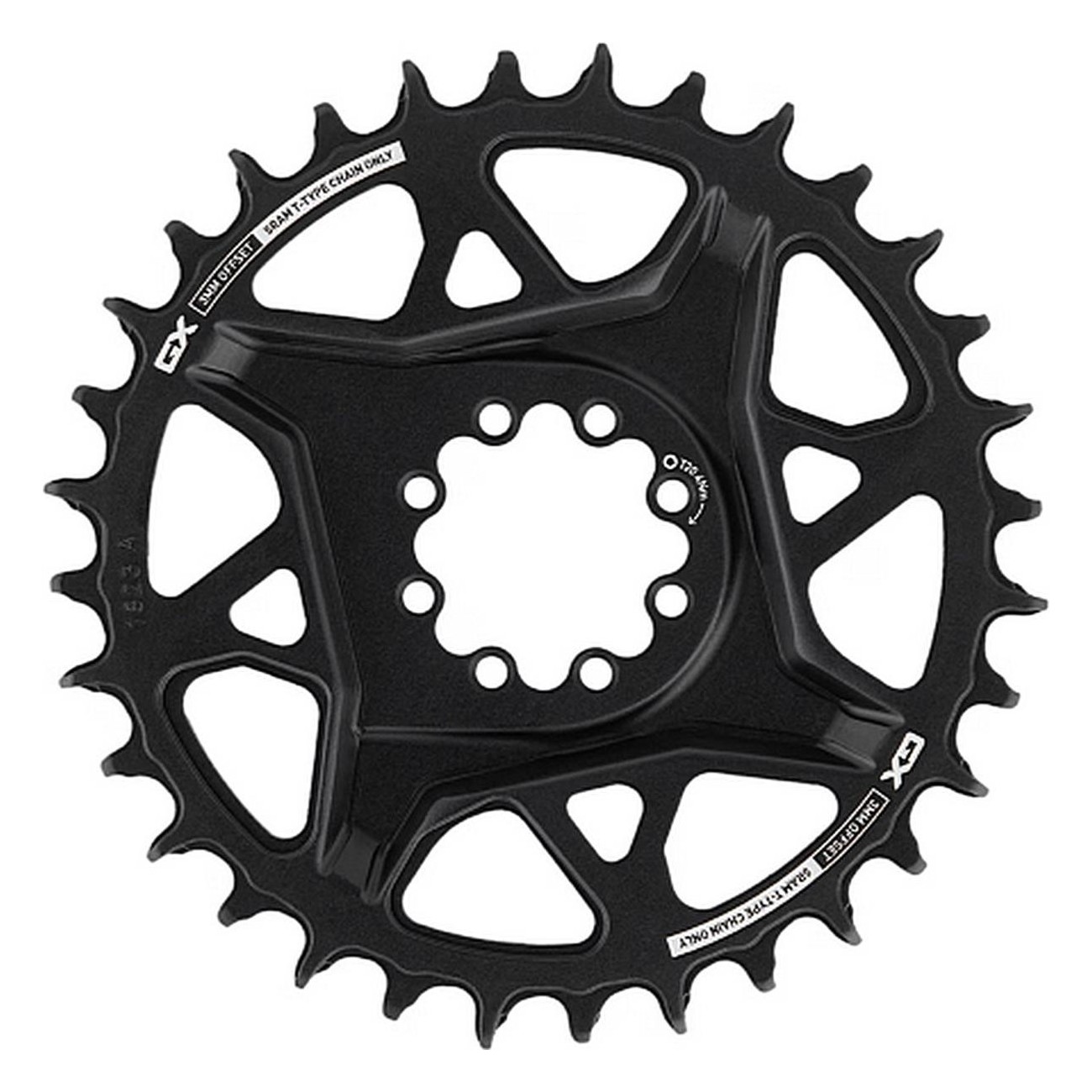 Couronne MTB GX Eagle 12v 32 Dents, T-Type Direct Mount 8 Vis, Noir Boost 3mm Offset - 1