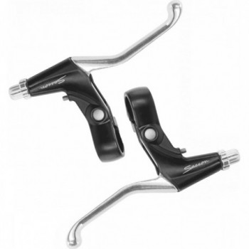 Pareja de Palancas de Freno V-brake 3 Dedos en Aluminio Negro/Silver L32 - 1