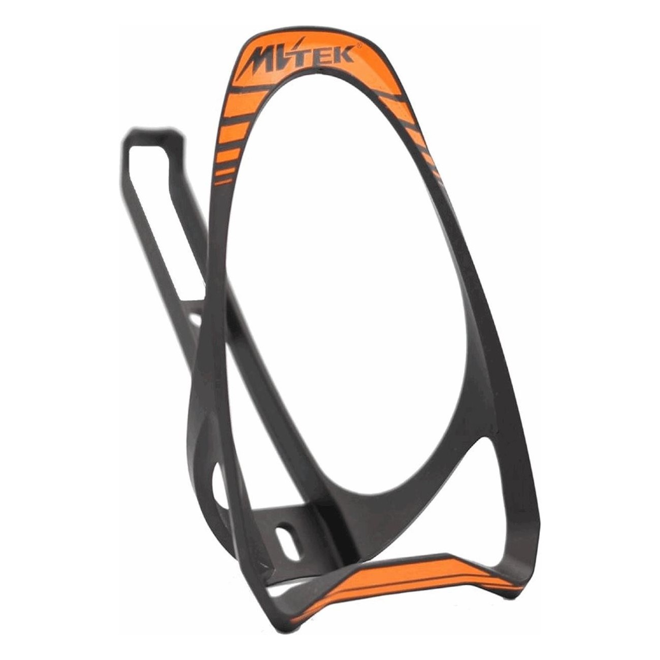 Portabotellas Predator Ultralight 19g en Nylon Carbono Negro/Naranja con Tornillos MVTEK - 1