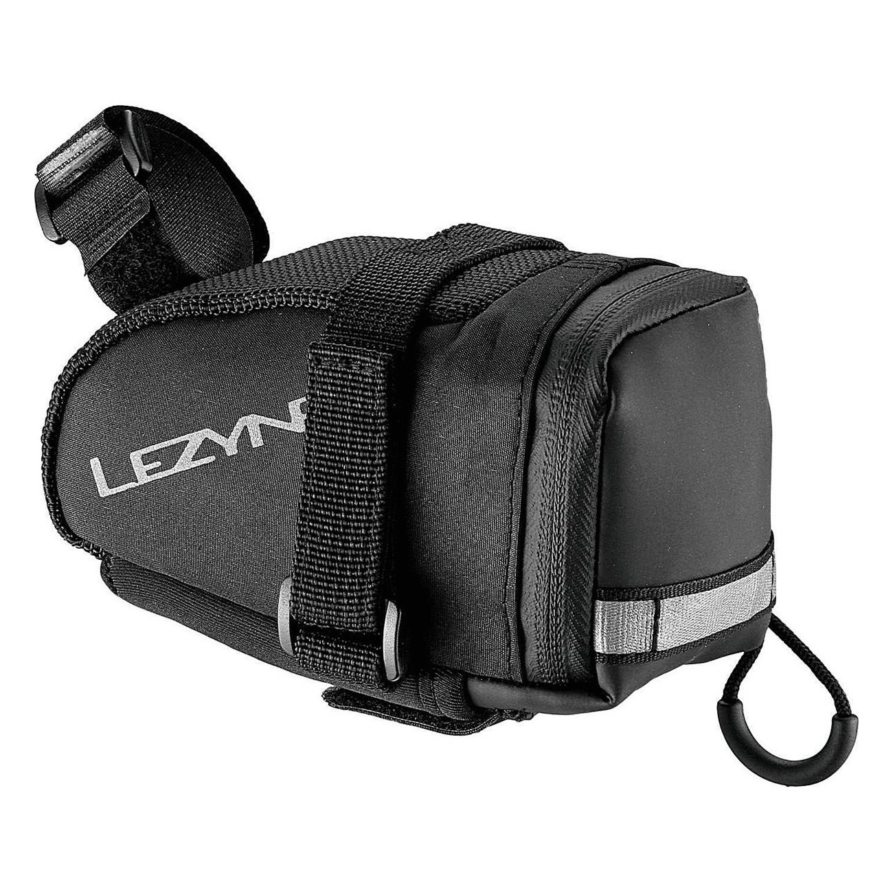 Lezyne Caddy Saddle Bag (M) Black with RAP14 Repair Kit & Tool - 1