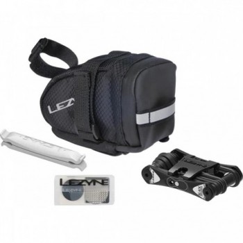 Lezyne Caddy Saddle Bag (M) Black with RAP14 Repair Kit & Tool - 2