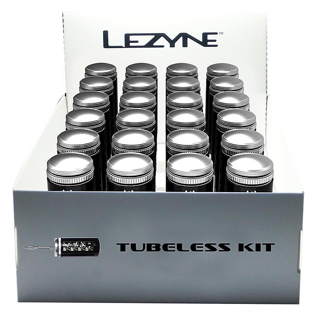 Kit de Réparation Pneus Tubeless Lezyne 24 Pièces Noir avec Outil et Boîte - 1