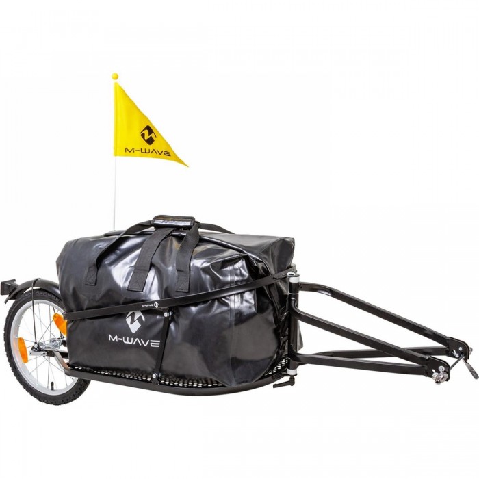 M-Wave Single 40 Black Steel Bike Trailer, Foldable & Lightweight 27kg Capacity - 1