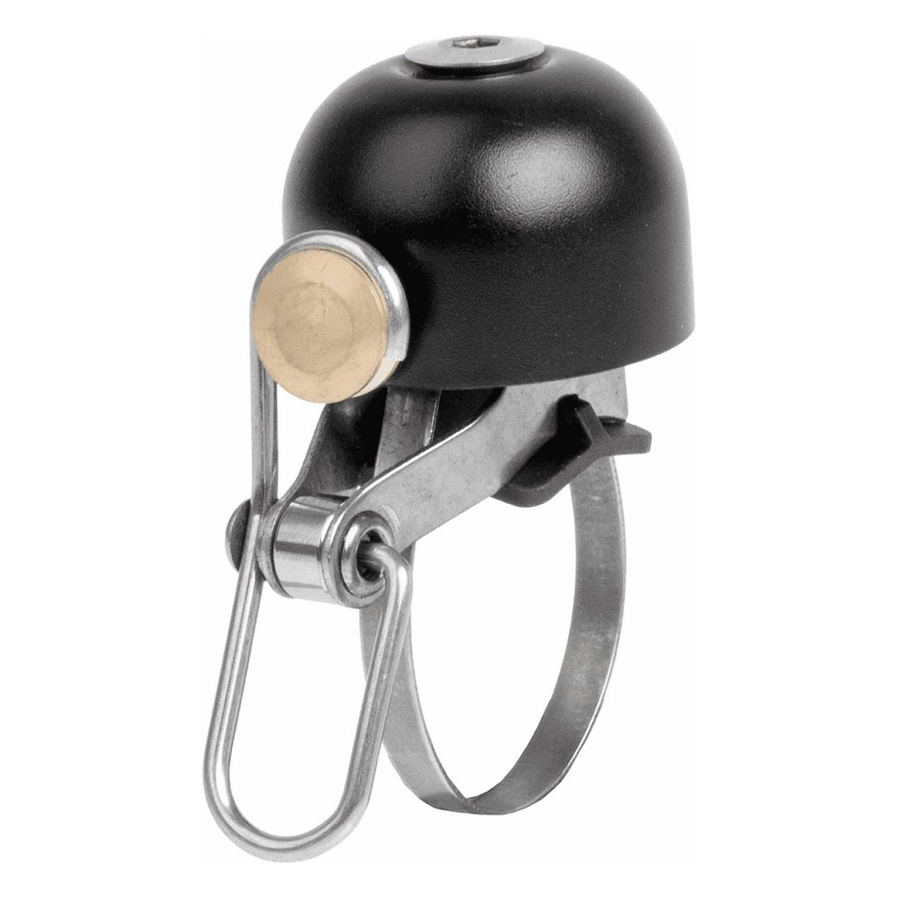 Sonnette Noire M-Wave Bell C-Yell Ø30mm pour Guidons Ø22.2-40mm en Acier et Cuivre - 1