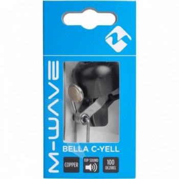 Campanello Nero M-Wave Bell C-Yell Ø30mm per Manubri Ø22.2-40mm in Acciaio e Rame - 2 - Campanelli - 0887539030452