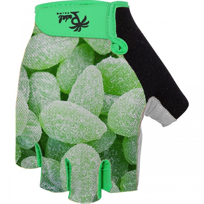 Gants à doigts courts XXL avec paume en Clarino et rembourrage en gel - Vert et Noir - 1