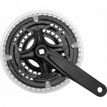 MVTEK City Crankset 3x6/7V 28/38/48 Teeth 170mm Black with Chain Guard - 1