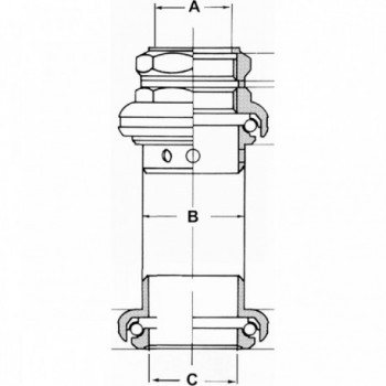 Serie de Dirección Semi-Integrada M-Wave ZS44/44 1 1/8' Aluminio Negro - 3