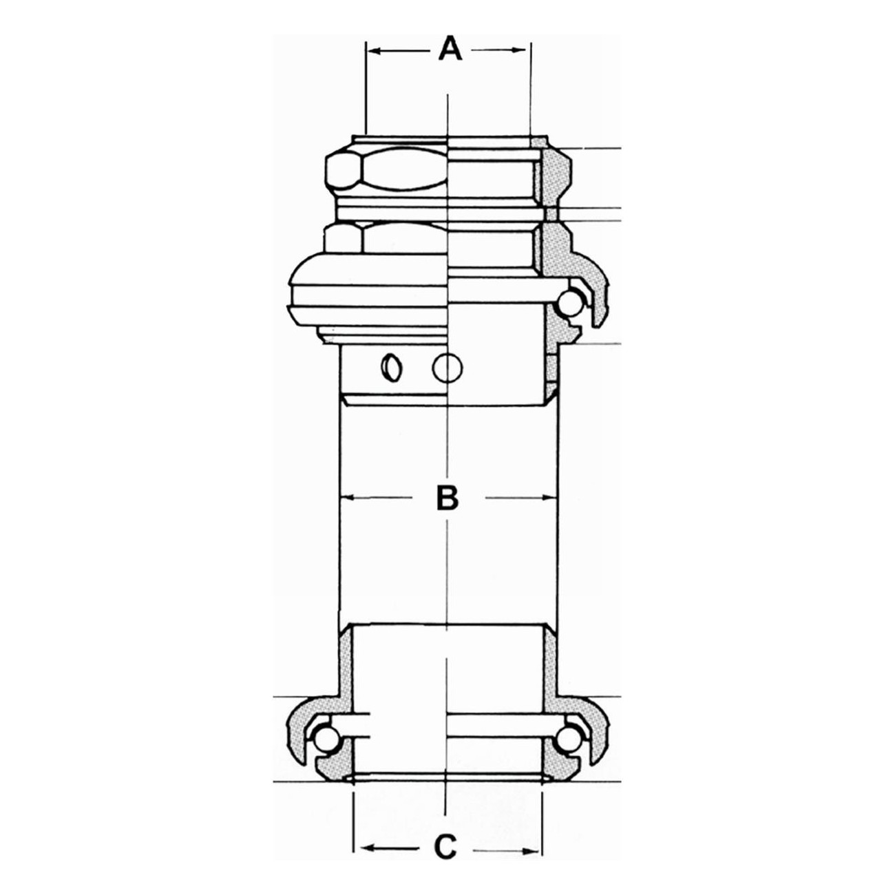 Serie de Dirección Semi-Integrada M-Wave ZS44/44 1 1/8' Aluminio Negro - 3