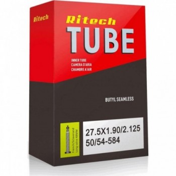 Ritech 27.5x1.90/2.125 Inner Tube with 48mm Presta Valve for Bicycles - 1